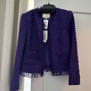 NWT Angelina tweed blazer see violet size 4